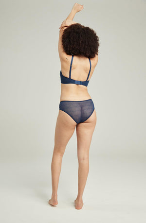 The Sheer Deco Hipster Brief Navy-Katys Boutique