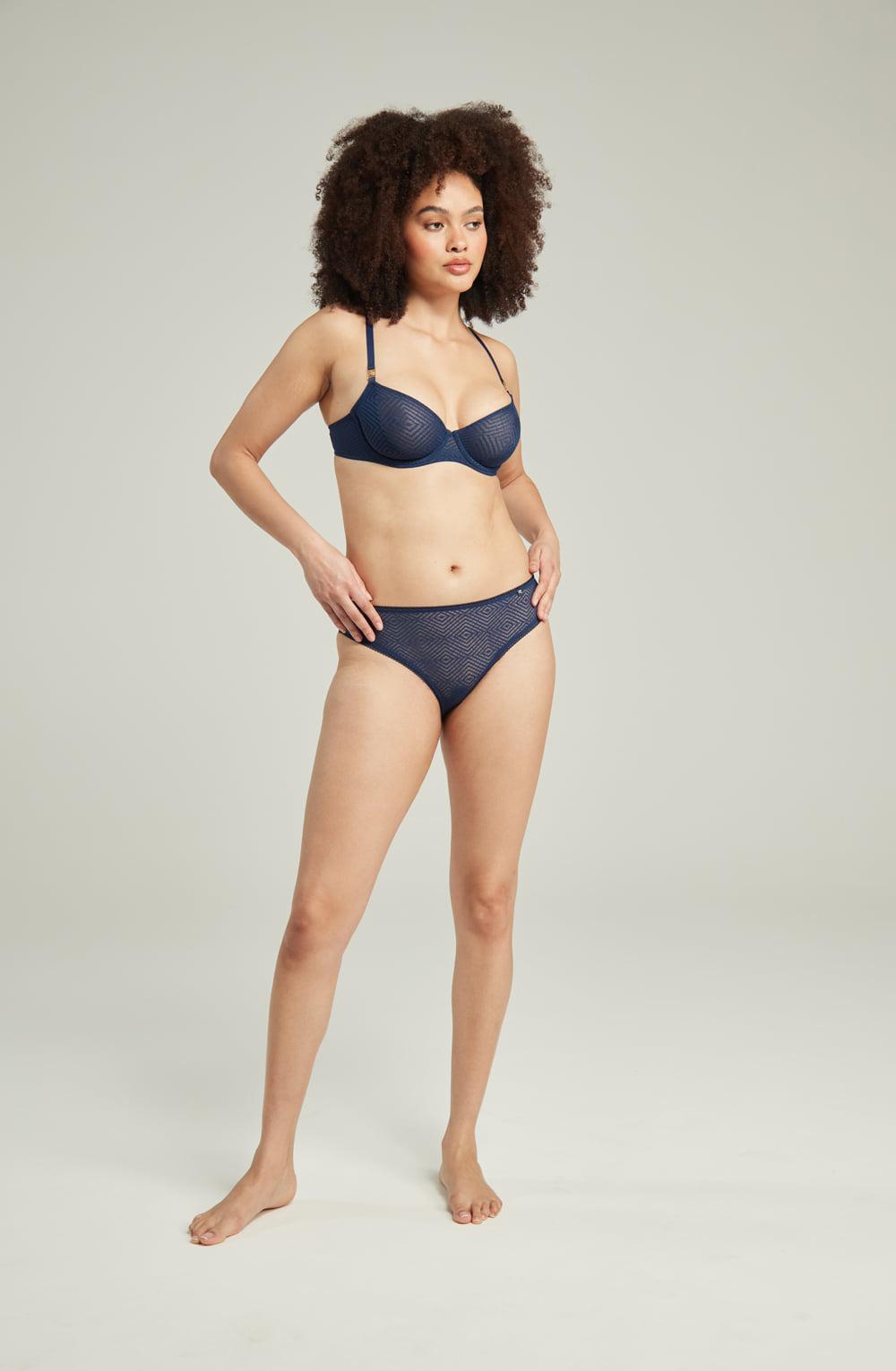 The Sheer Deco Lift Balcony Bra Navy Up To Gg Cup-Katys Boutique