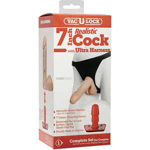 VacULock 7 Inch Realistic Cock With Ultra Harness-Katys Boutique