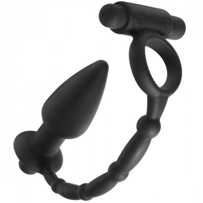 Viaticus Dual Cock Ring And Anal Plug Vibrator-Katys Boutique