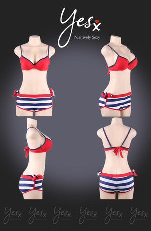 Yesx Yx964 Bikini 3 Piece Set Red-Katys Boutique