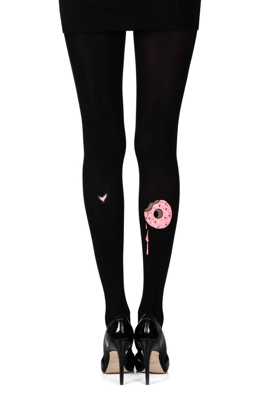 Zohara "A Donut Bite" Black Print Tights-Katys Boutique