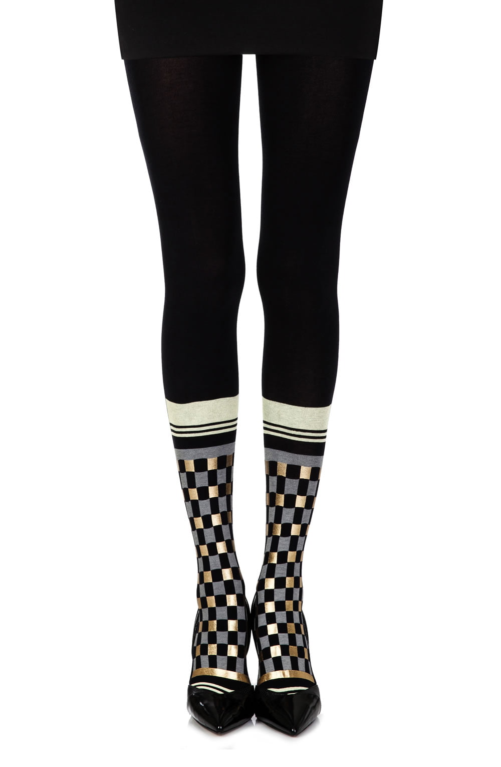 Zohara "Happy Socks" Black Print Tights-Katys Boutique