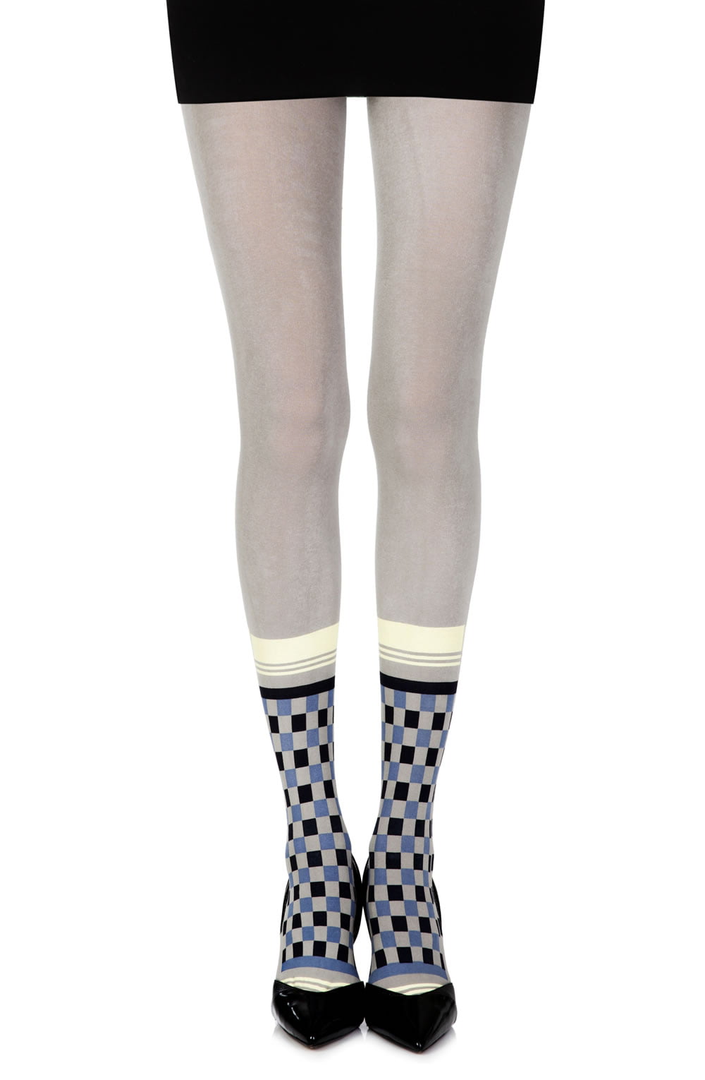 Zohara "Happy Socks" Grey/Multi Print Tights-Katys Boutique