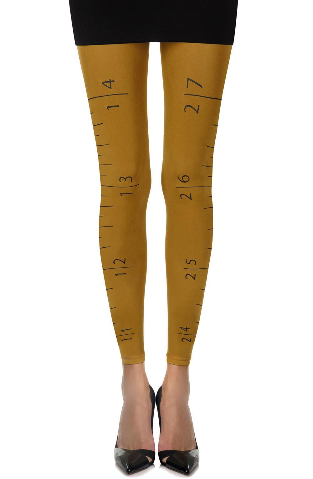 Zohara "Tape Measure" Mustard Footless Tights-Katys Boutique
